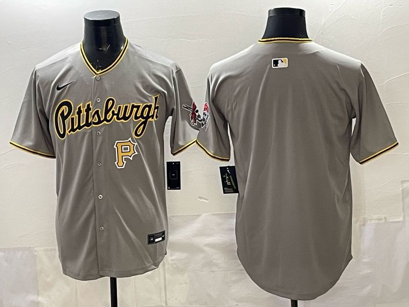 Men Pittsburgh Pirates Blank Grey Game 2026 Nike MLB Jersey style 005->pittsburgh pirates->MLB Jersey